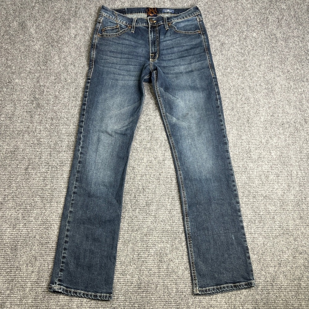 Rock & Republic Mens Straight Leg Jeans 34x34 Blue Medium Wash R510279